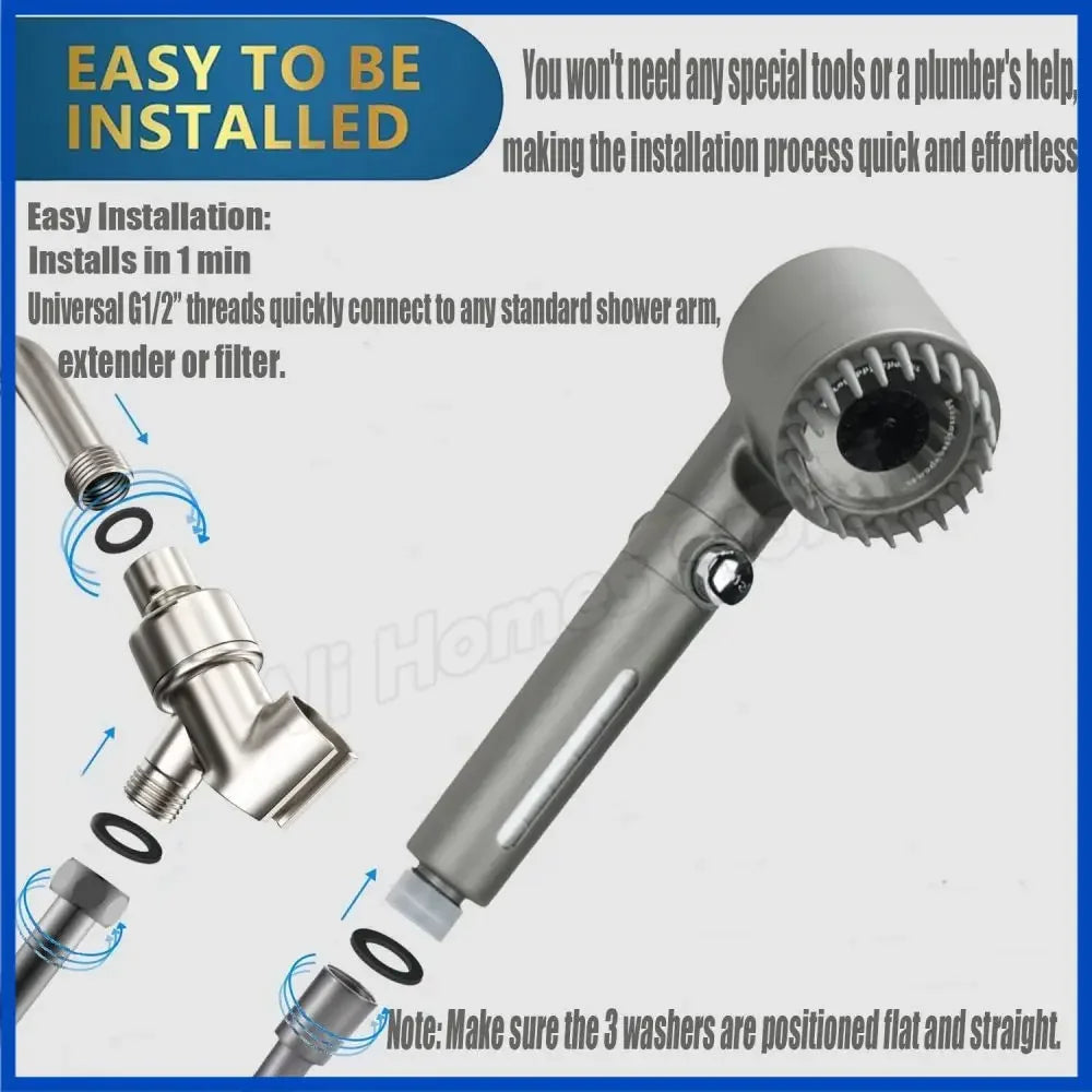 AquaLux Showerhead - Water filter and Massage