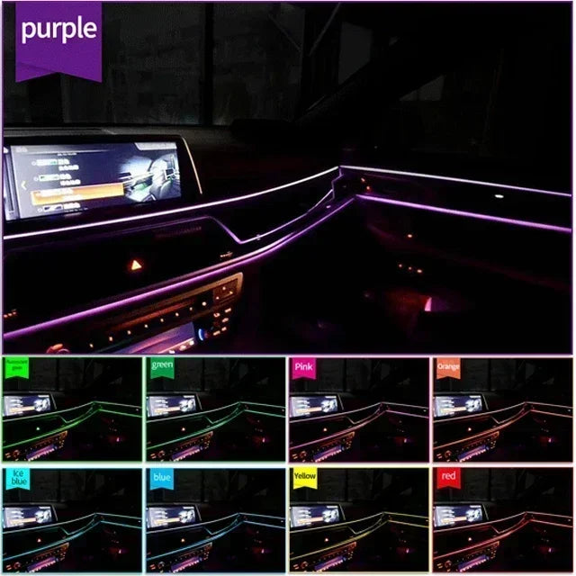 Car interior LED decorative light EL wiring Car DIY flexible ambient light USB party atmosphere diode neon light