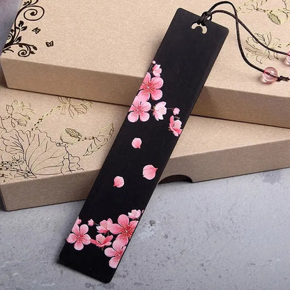 Wooden Japan Flower Garden Bookmark