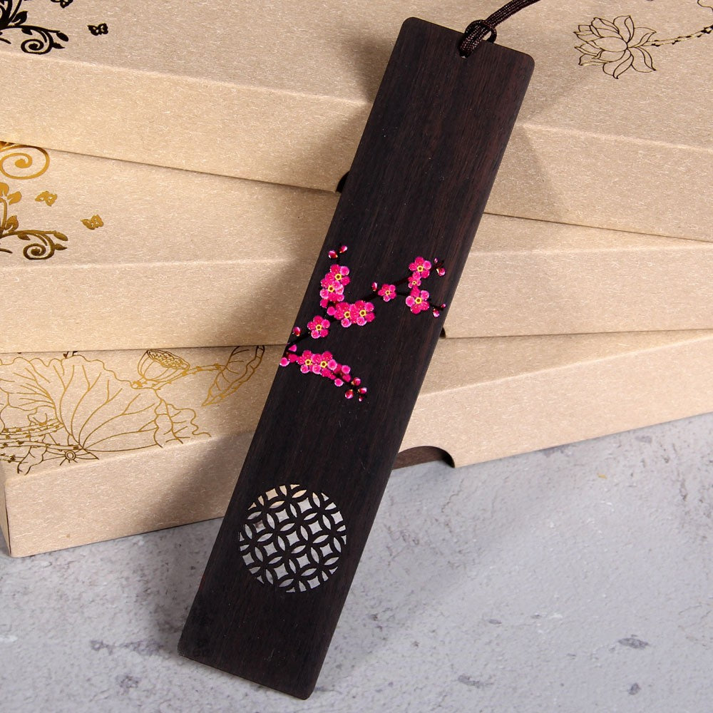 Wooden Japan Flower Garden Bookmark